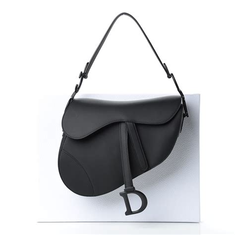 dior saddle black leather|Dior saddle bag matte black.